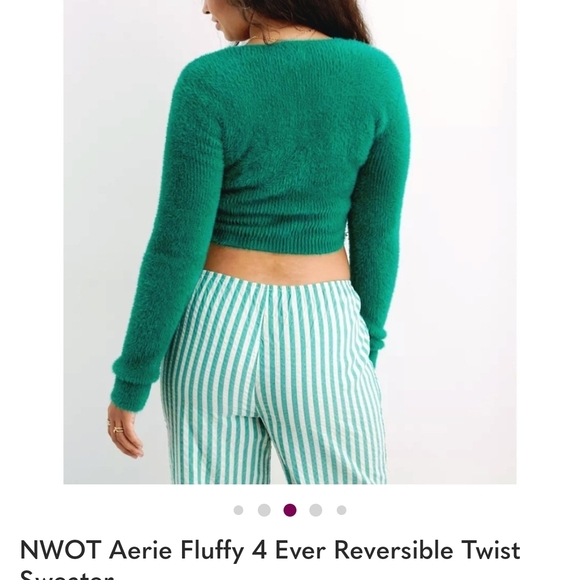 Aerie Fluffy-4-Ever Reversible Twist Sweater Size XS - Picture 3 of 6